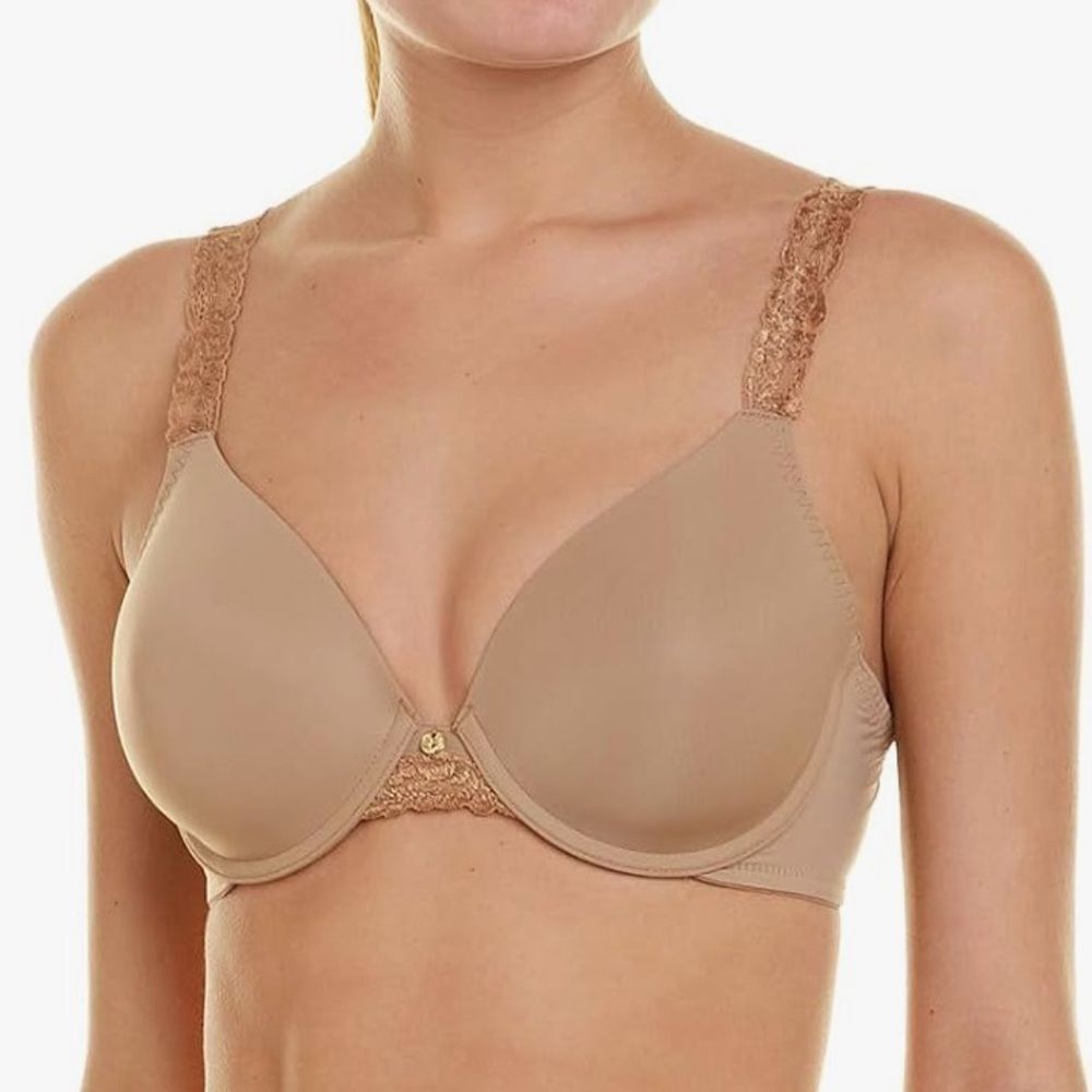 Natori Body Double #736037 Deep Tan Contour Lace Strap Underwire Bra Size 34C